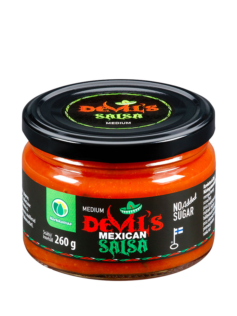 Herkkumaan Devil's Mexican Salsa, tomaattinen salsakastike